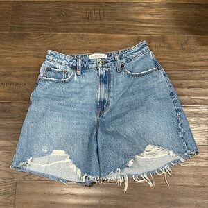 Abercrombie & Fitch Light Blue Ripped Jean Shorts